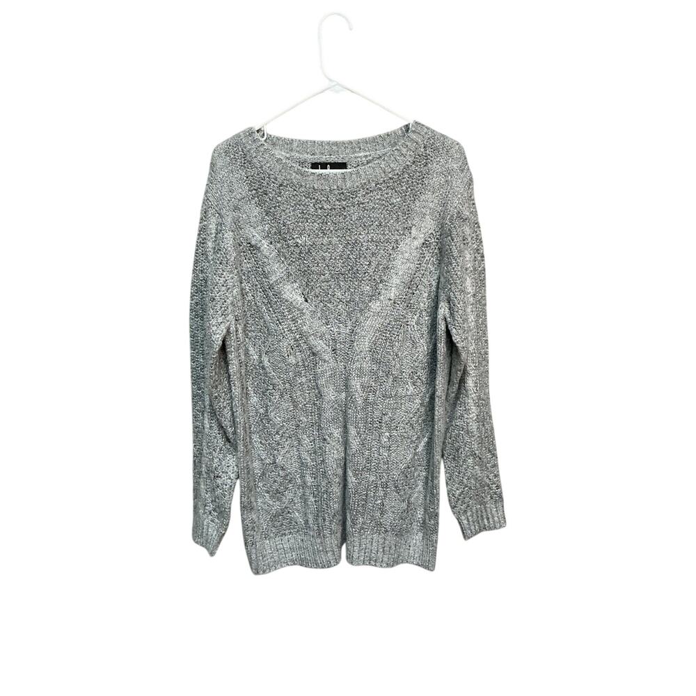Lulus Large Gray Acrylic Cable Knit Sweater